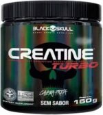 Creatine Turbo BlackSkull - Creatina Monohidratada em pó, com carboidrato para melhor absorção e performance (150g Pote, Sem sabor)