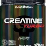 Creatine Turbo – sem sabor - Pote 300g - Black Skull - Suplementação para Treino, Performance, Ganho Muscular, Hipertrofia, Força e Resistência
