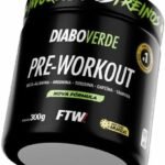 FTW Pré-Treino Diabo Verde em Pó com Cafeína, Aminoácidos Beta‑Alanina e Arginina para Treinos e Atividades Físicas - Pote 300 g (Frutas Amarelas)