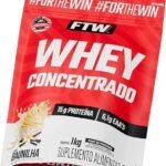 FTW Whey Concentrado com Proteína Concentrada WPC, Suplemento Alimentar em Pó com 15g de Proteína por Porção, Rico em Aminoácidos Essenciais, Sem Glúten – Refil 1KG (Baunilha)
