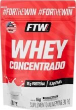 FTW Whey Concentrado com Proteína Concentrada WPC, Suplemento Alimentar em Pó com 15g de Proteína por Porção, Rico em Aminoácidos Essenciais, Sem Glúten – Refil 1KG (Leite) - Imagem 3
