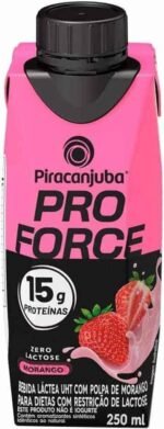 Piracanjuba ProForce 15g de Proteínas Zero Lactose Sabor Morango - 12 Unidades de 250ml - Imagem 2